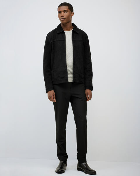 Owen Premium Suede Leather Jacket, Black, hi-res